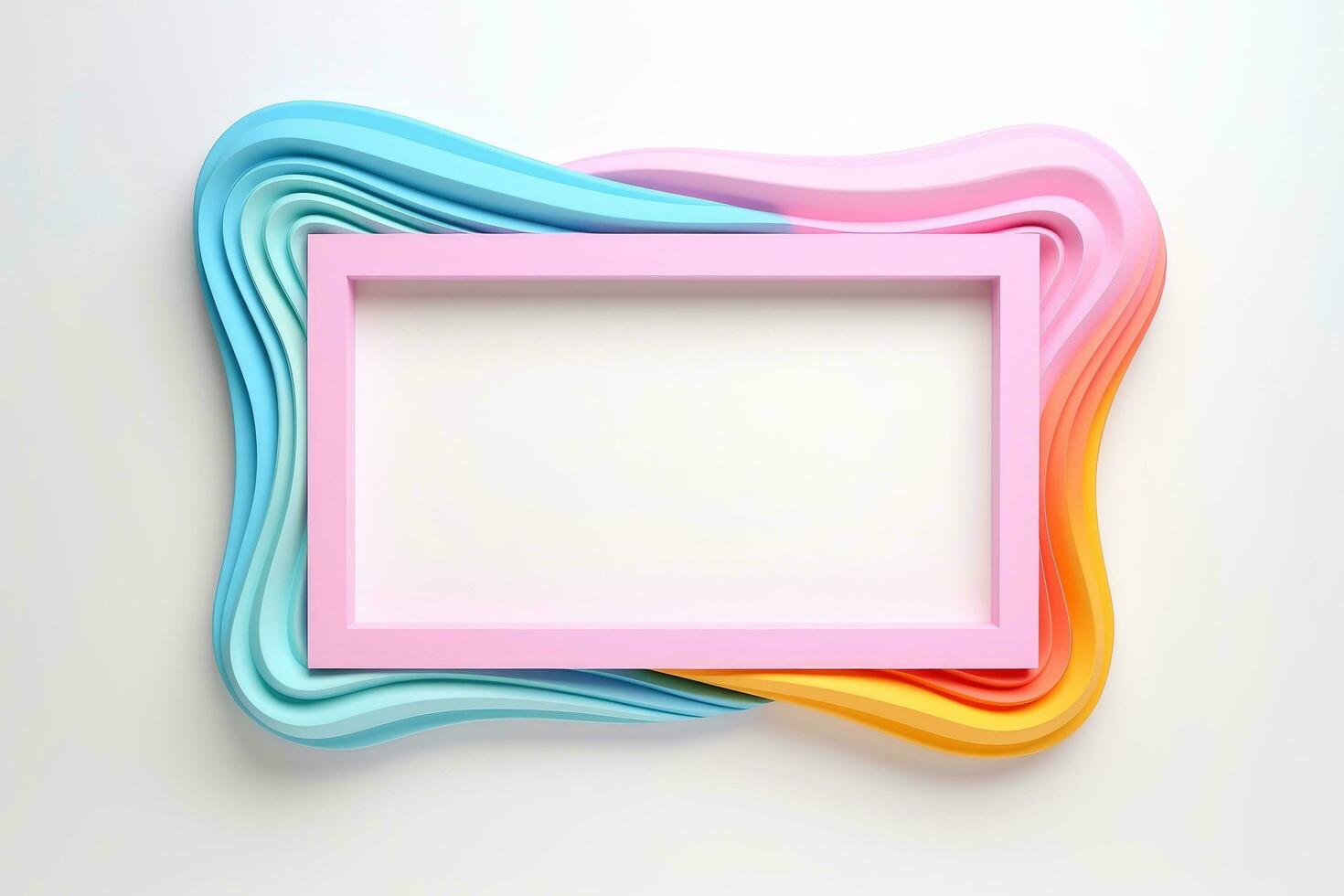 Mockup photo frames, Empty abstract shape framing for your design. template for picture, painting, poster, lettering or photo gallery, Generative AI illustration