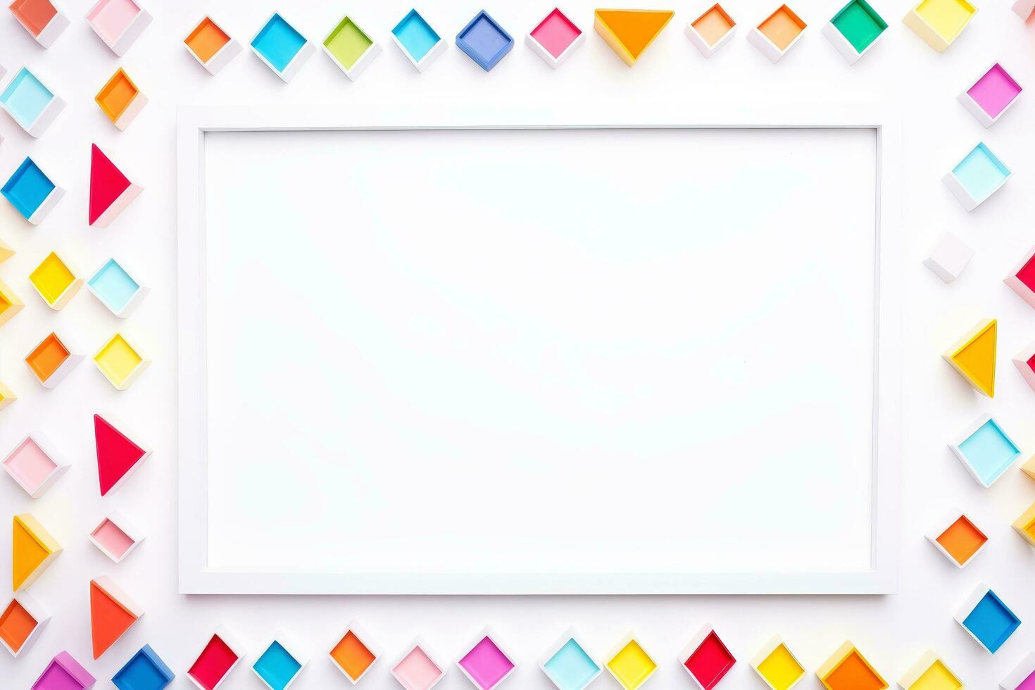 Mockup photo frames, Empty abstract shape framing for your design. template for picture, painting, poster, lettering or photo gallery, Generative AI illustration