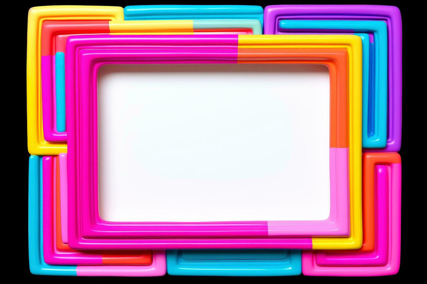 Mockup photo frames, Empty abstract shape framing for your design. template for picture, painting, poster, lettering or photo gallery, Generative AI illustration