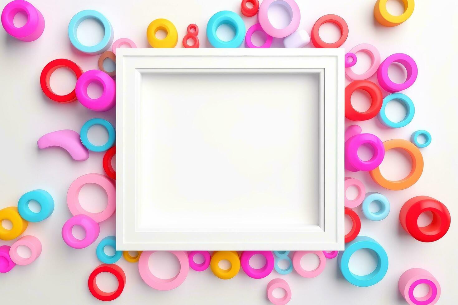 Mockup photo frames, Empty abstract shape framing for your design. template for picture, painting, poster, lettering or photo gallery, Generative AI illustration