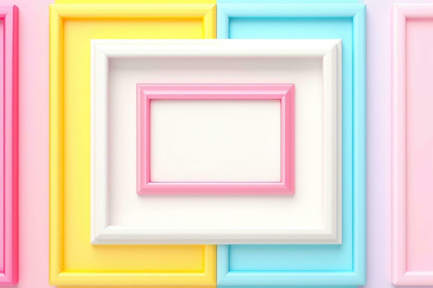 Mockup photo frames, Empty abstract shape framing for your design. template for picture, painting, poster, lettering or photo gallery, Generative AI illustration