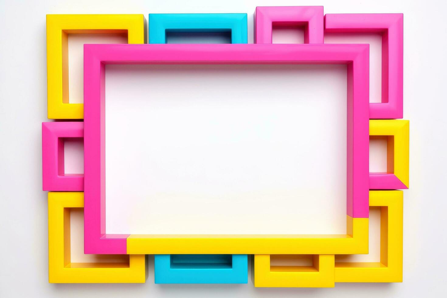 Mockup photo frames, Empty abstract shape framing for your design. template for picture, painting, poster, lettering or photo gallery, Generative AI illustration