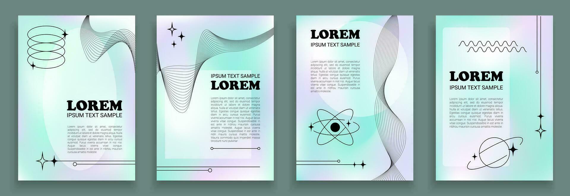 Abstract 2000s aesthetic backgrounds with Lorem Ipsum text vector