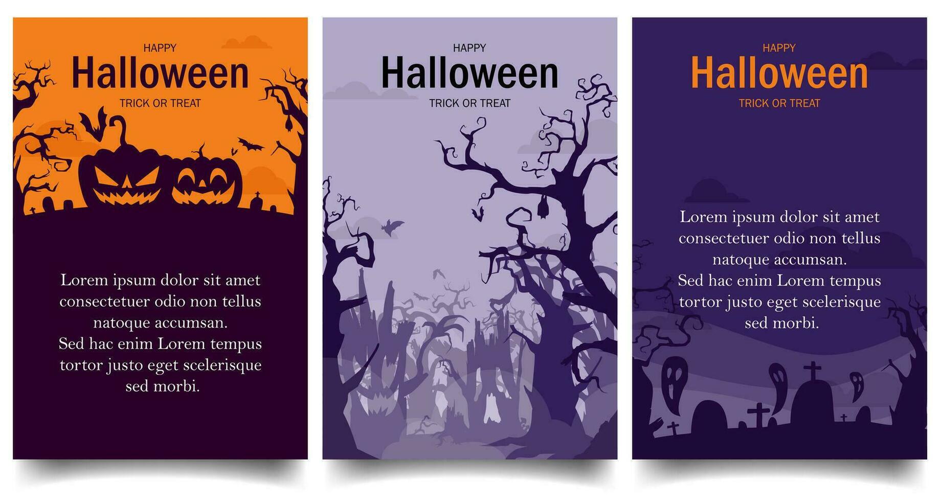 simple flat minimal happy halloween vector design illustration background theme design. for card, banner, poster, social media, promotion