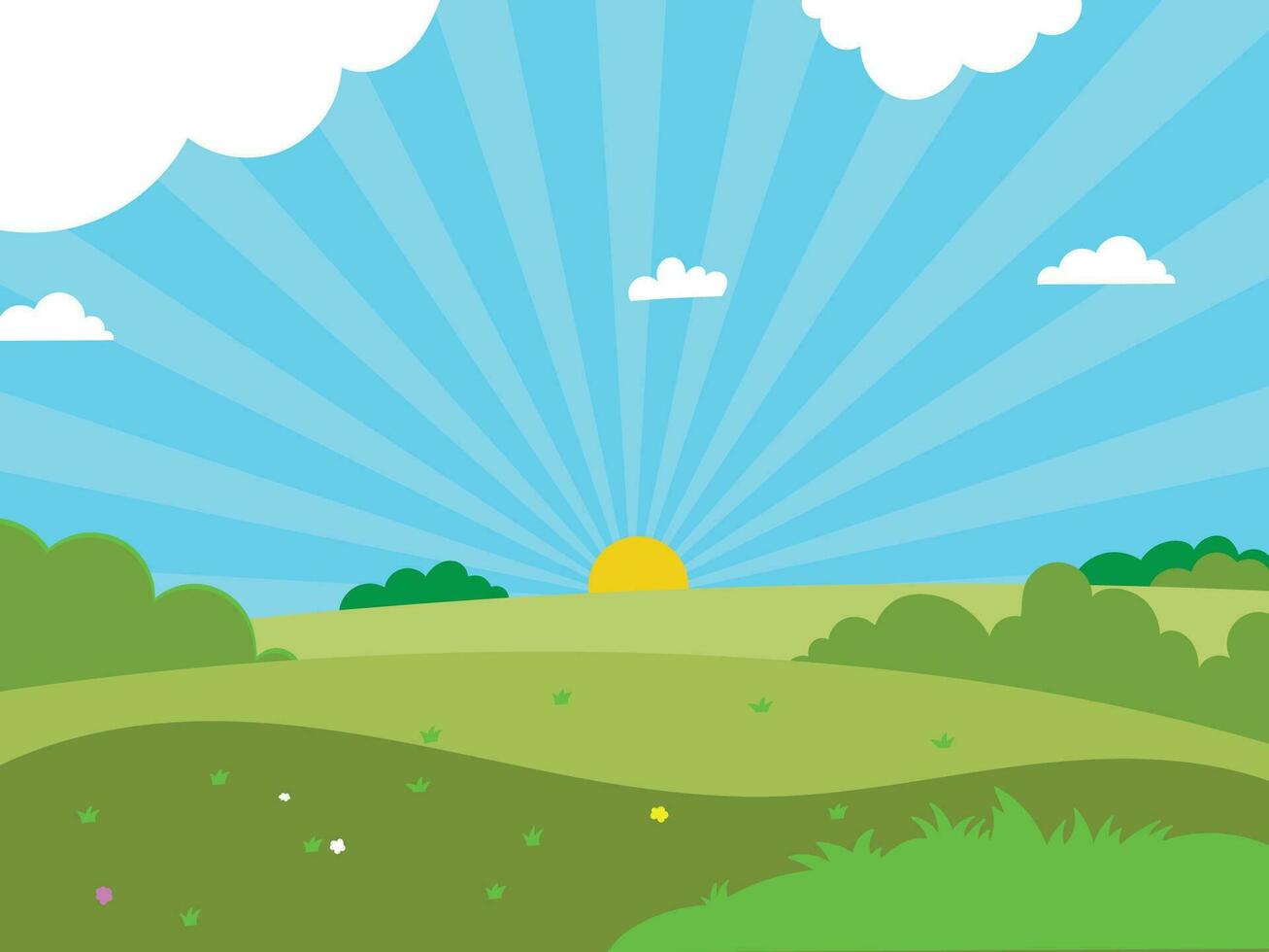 abstract bright nature background with green grass vector