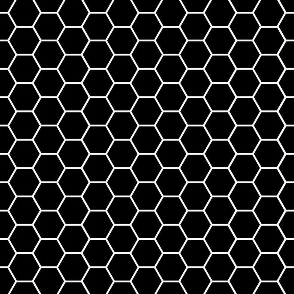 Seamless black and white honeycomb pattern background. vector