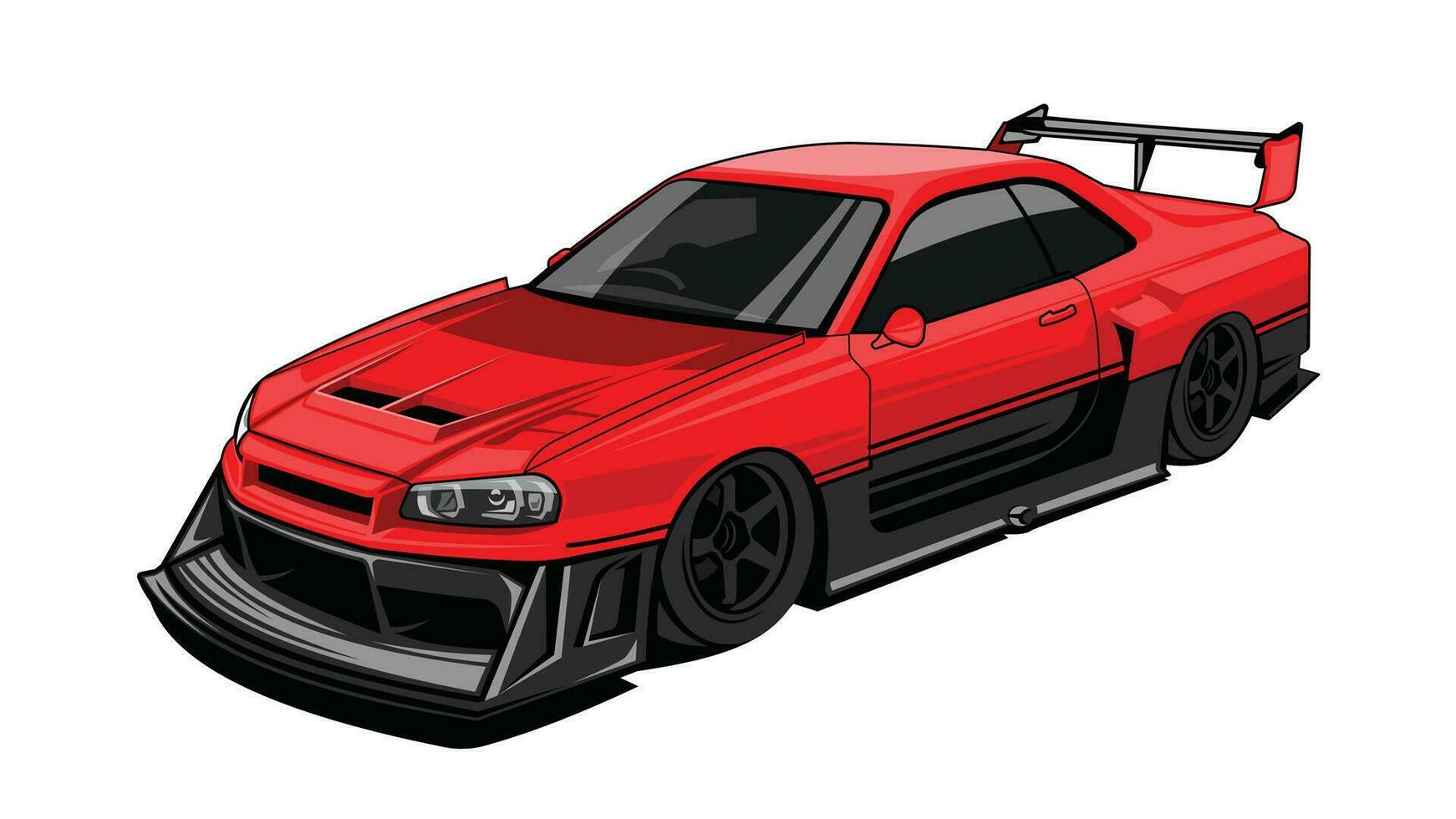 carrera coche modificación plano vector diseño