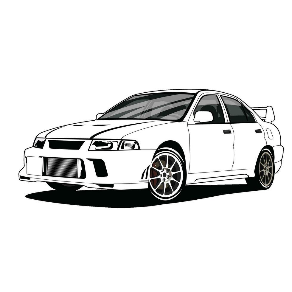 race car black and white vector design