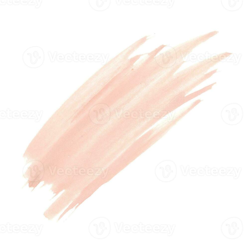 Abstract Watercolor paint brush stroke. Hand drawn Orange peach blotch. Vibrant Color template isolated on white. Bright textured background. photo