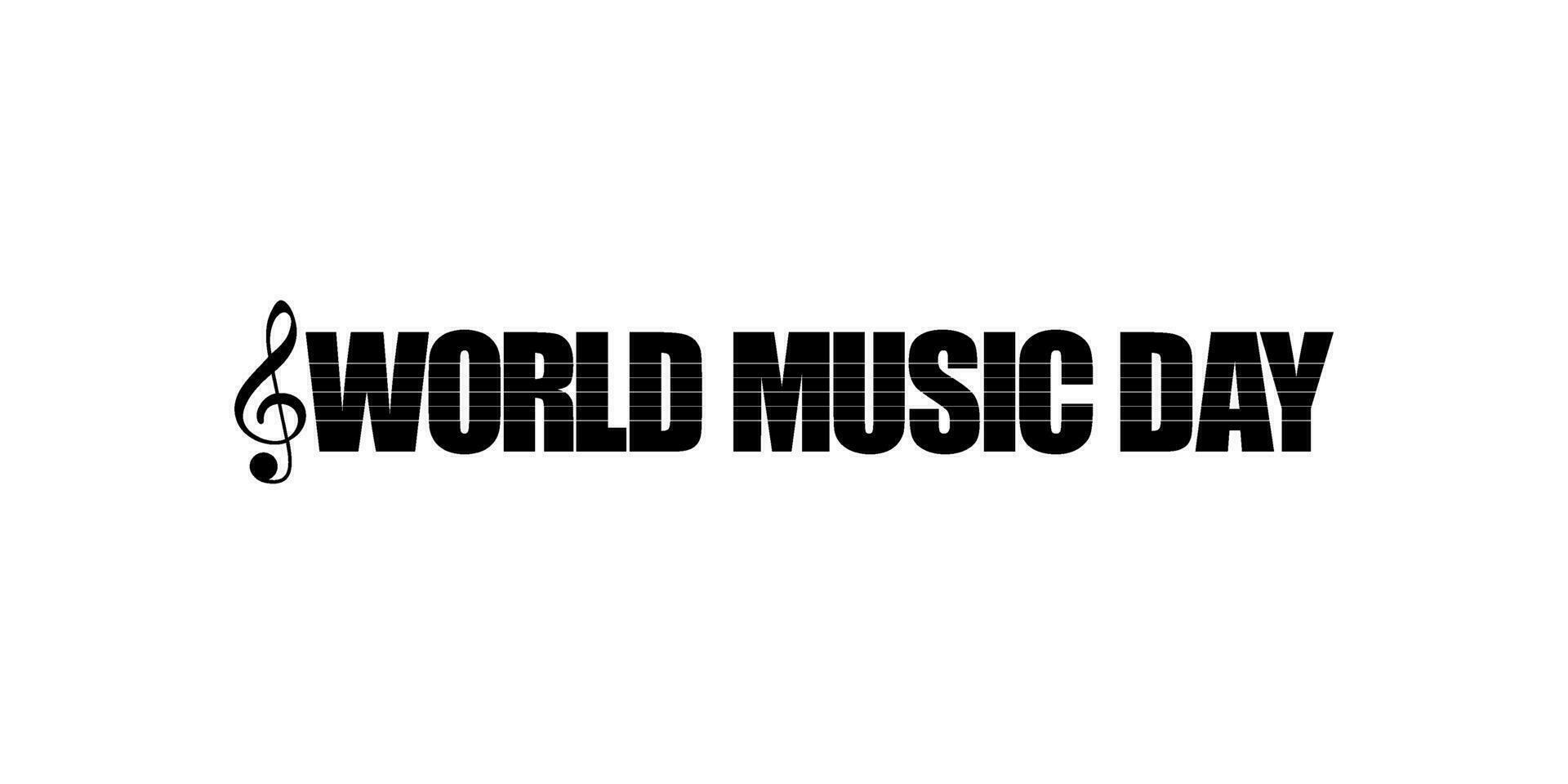 WORLD MUSIC DAY Text Illustration, for Logo Type, Website, Art Illustration, Poster, Banner or Graphic Design Element. Vector Illustration