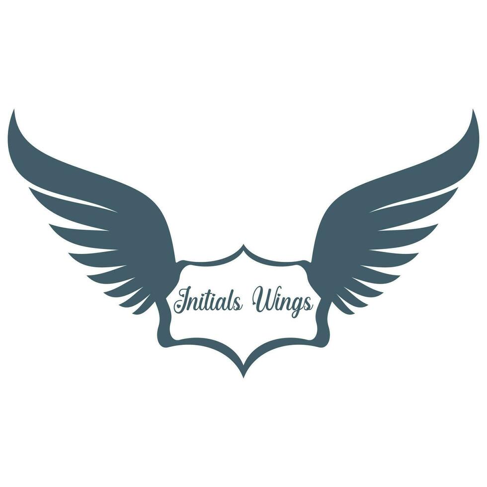 Abstract bird wing initial vector logo.