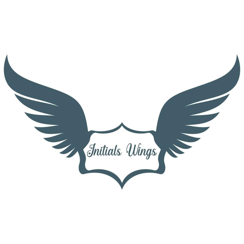 Abstract bird wing initial vector logo.