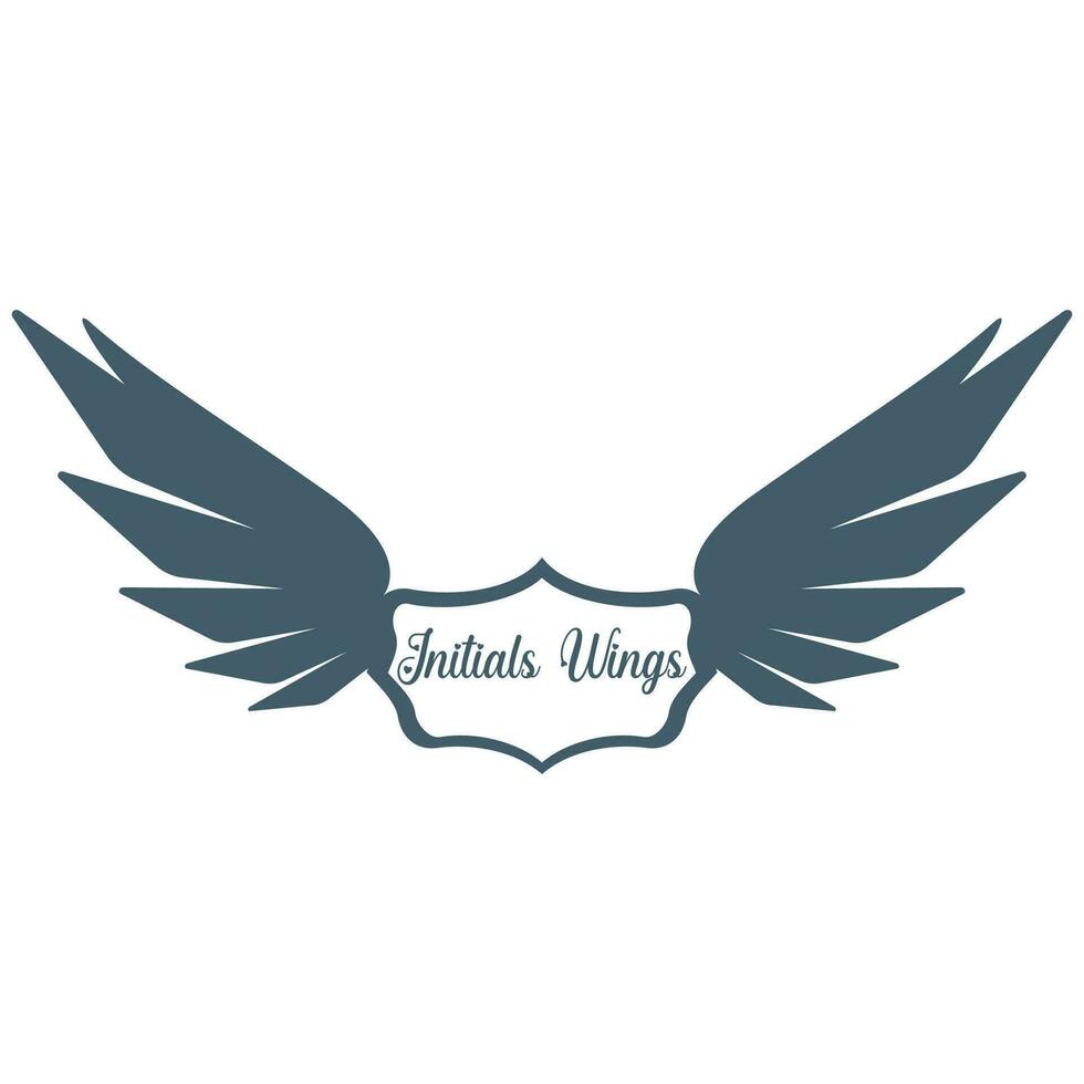 Abstract bird wing initial vector logo.