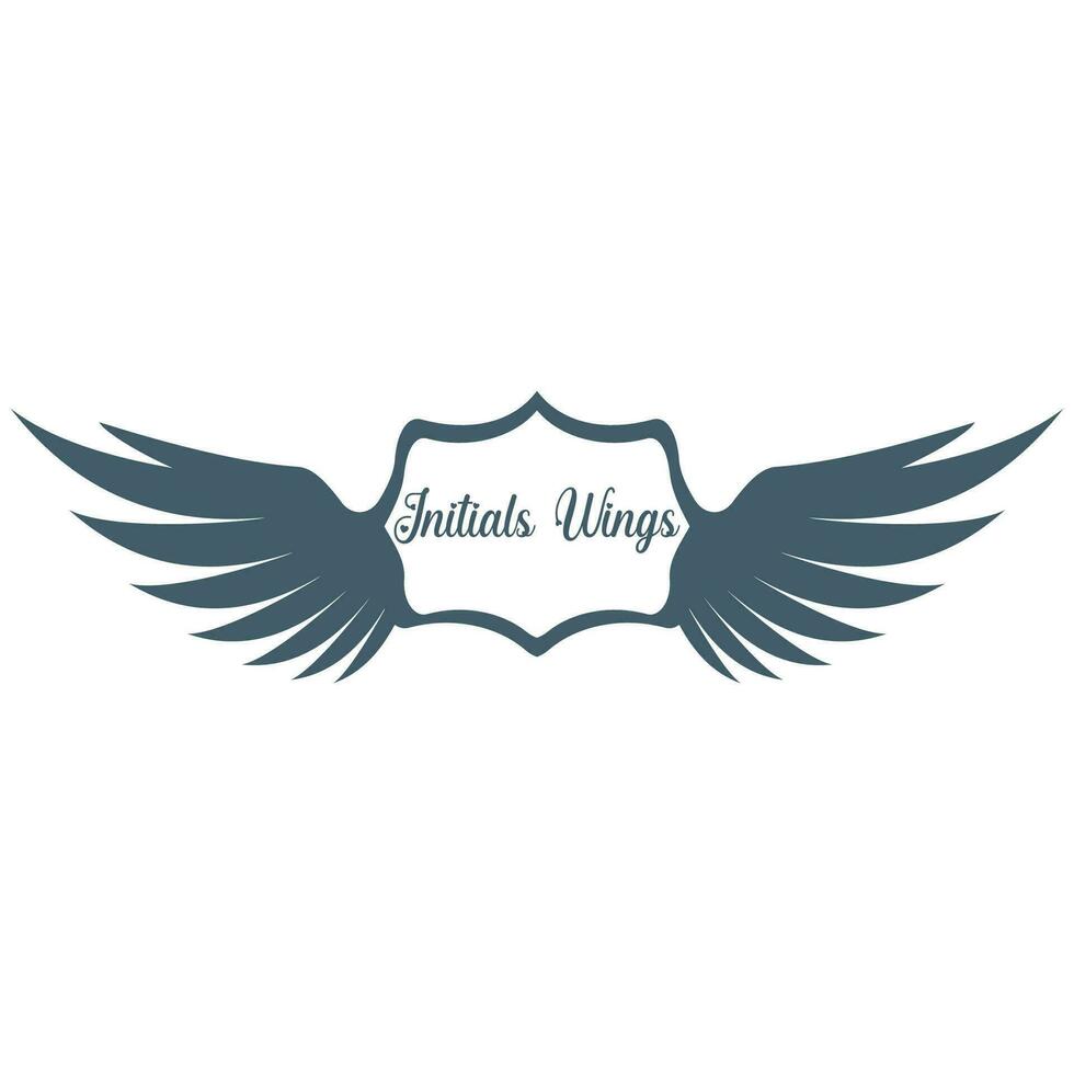 Abstract bird wing initial vector logo.