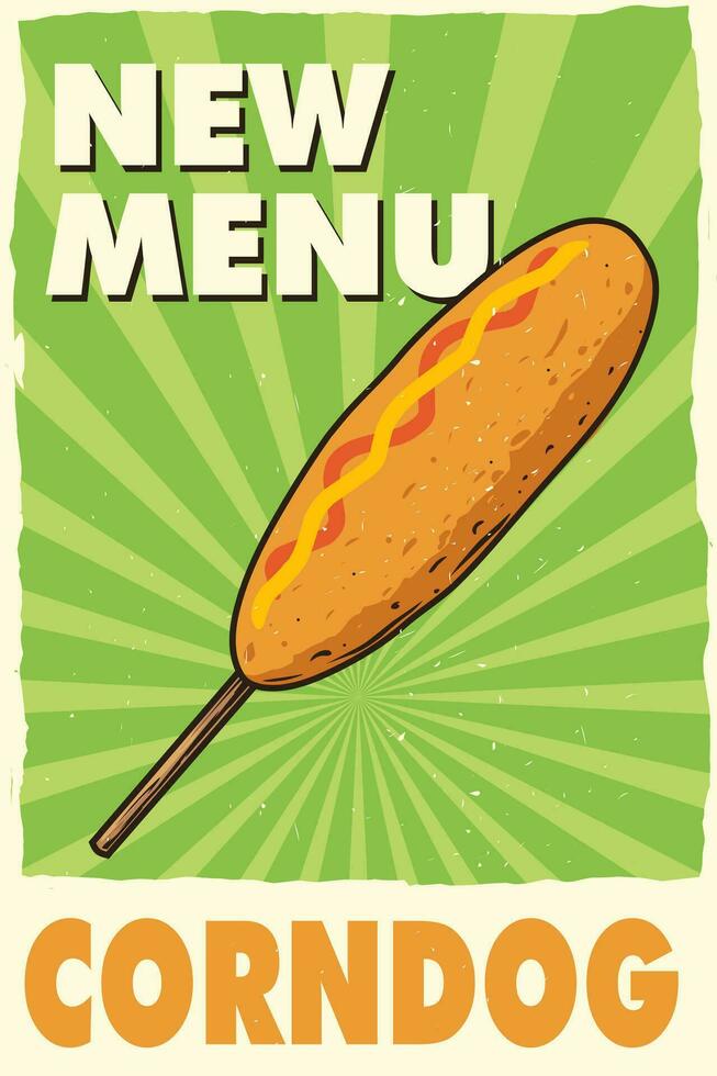corndog menu poster design for print vector
