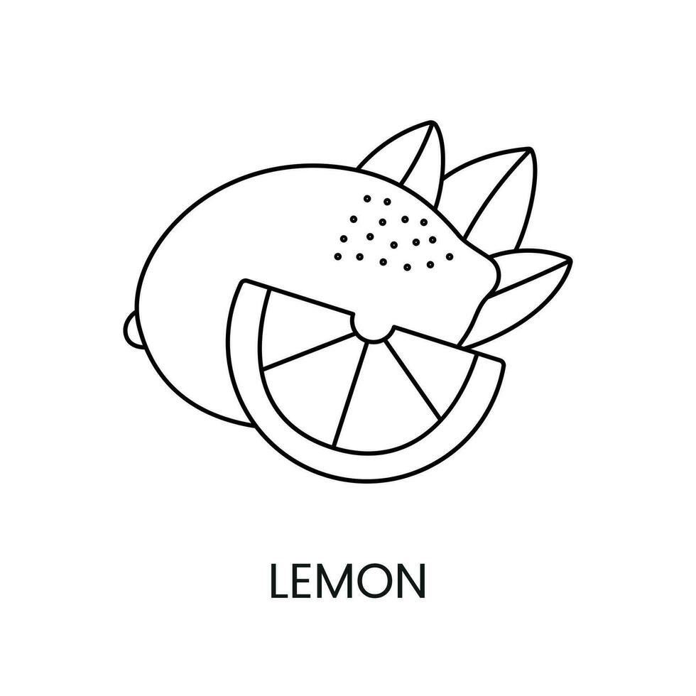 Citrus fruit lemon, line icon in vector to indicate on food packaging about the presence of this allergen.