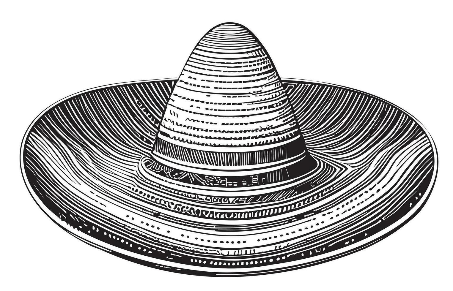 Mexican hat hand drawn sketch Vector illustration Accessories