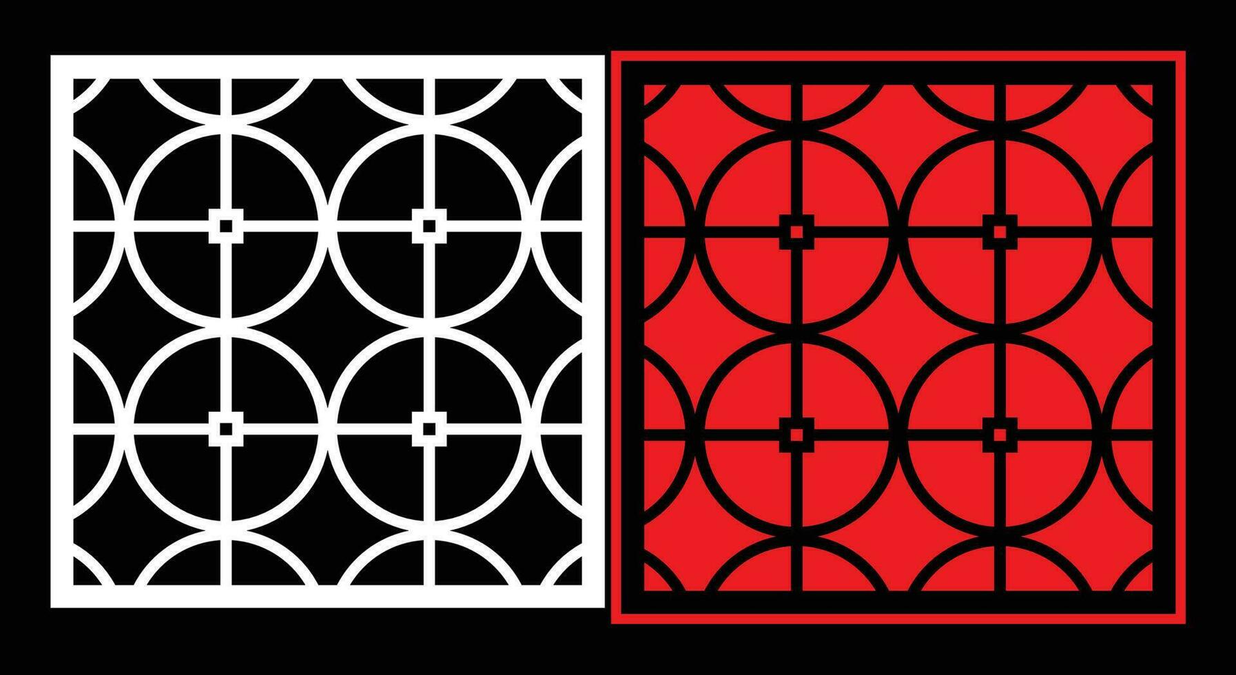 Decorative wall panels set Jali design CNC pattern, vector