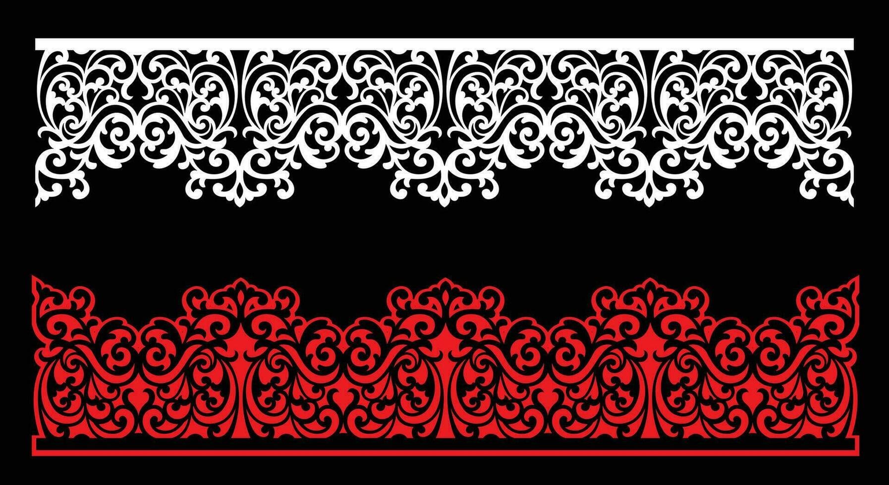 Decorative wall panels set Jali design CNC pattern, vector