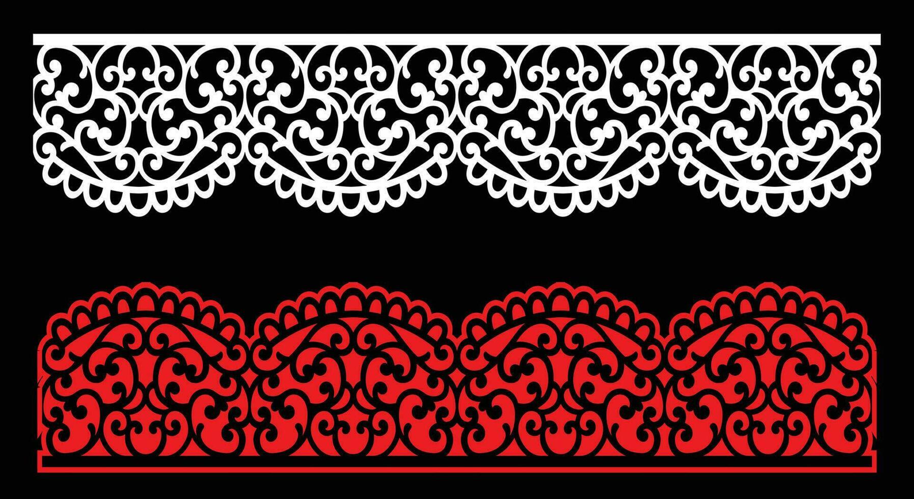 Decorative wall panels set Jali design CNC pattern, vector