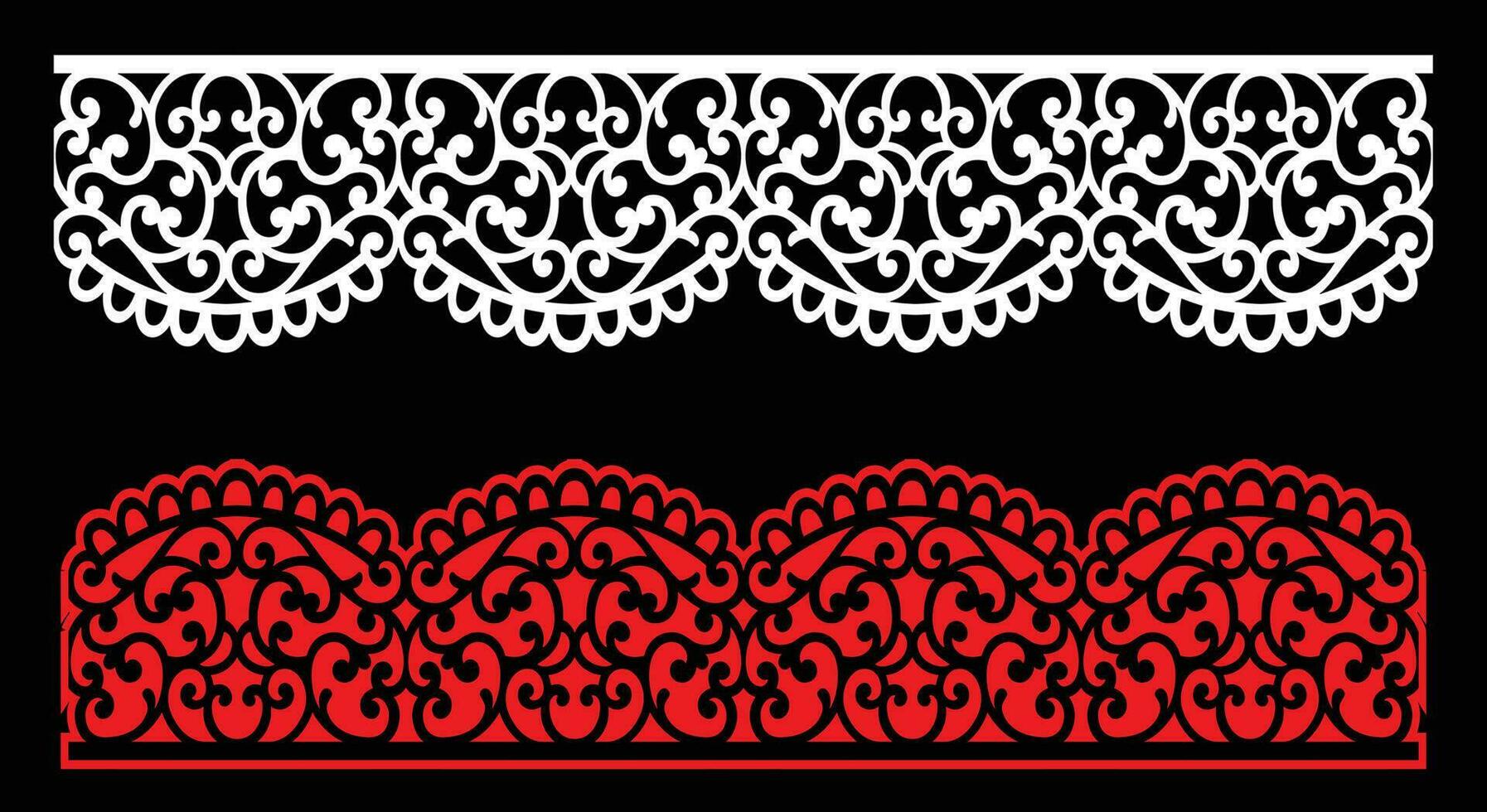 Decorative wall panels set Jali design CNC pattern, vector