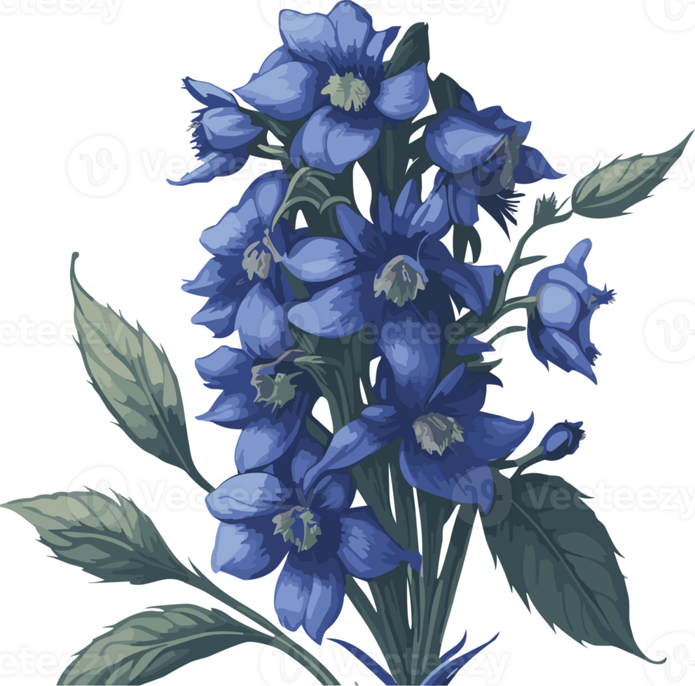 Larkspur flower of spring and summer AI generatvie png