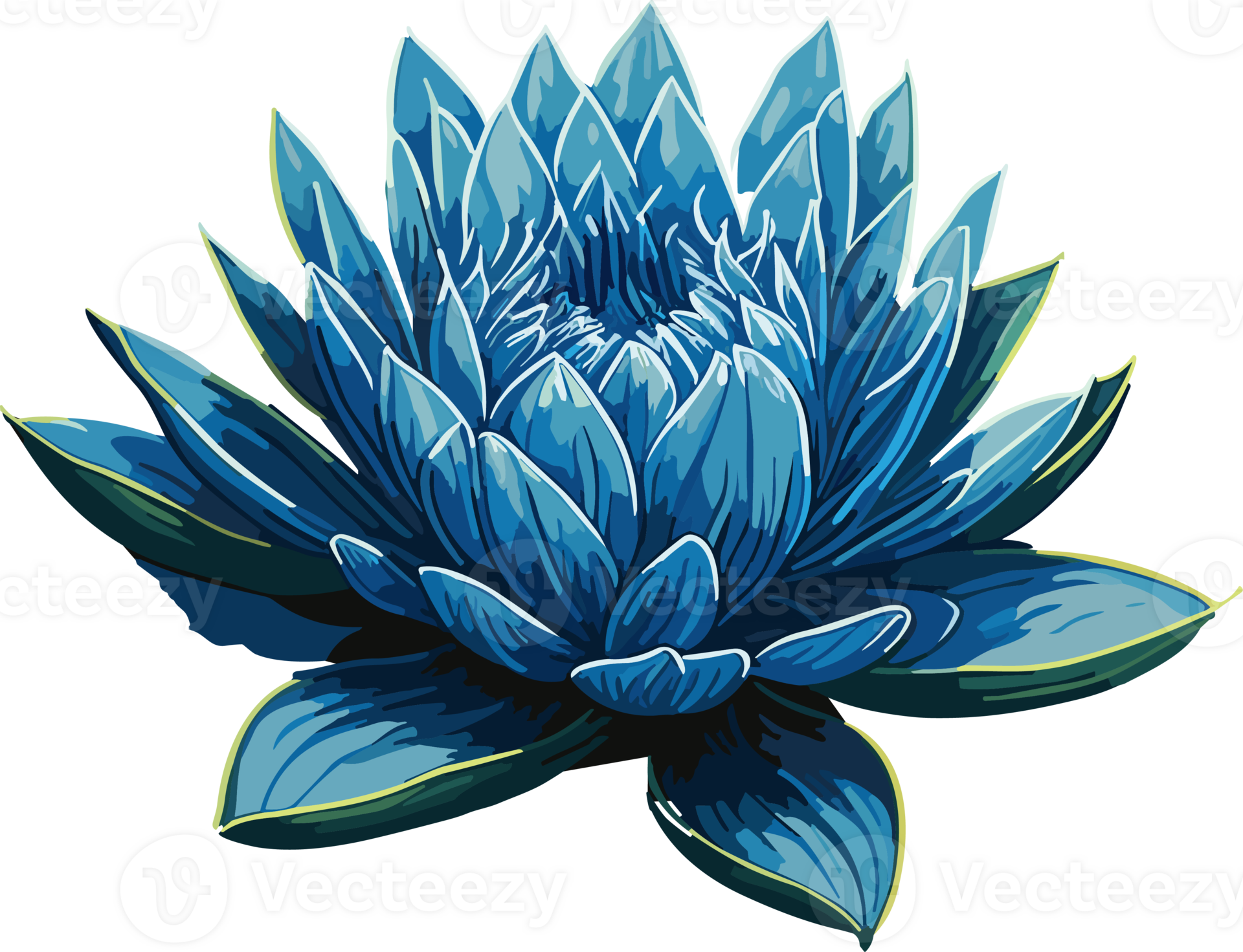 Blue Water Lily AI Generative 27509471 PNG blue-water-lily-ai-generative-27509471-png