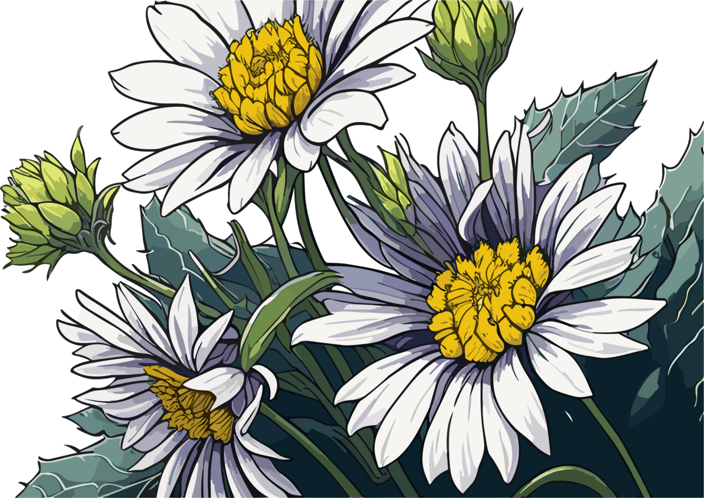 Daisy little flower AI generative 27509475 PNG