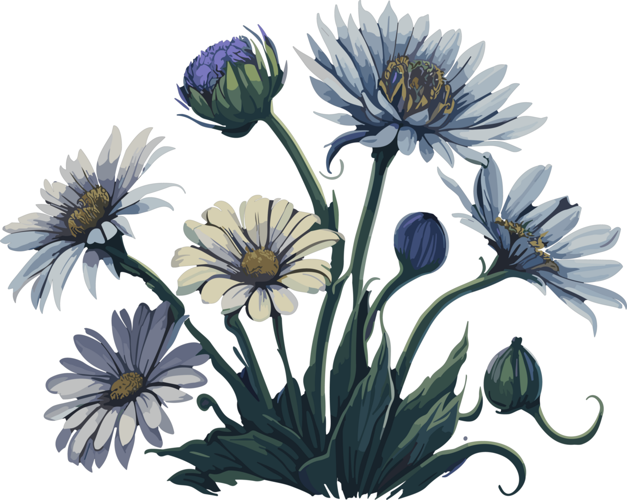 Marguerite peu fleur ai génératif png