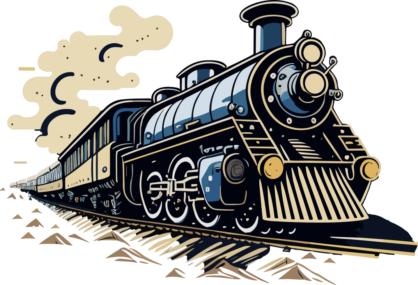 Train on railway png