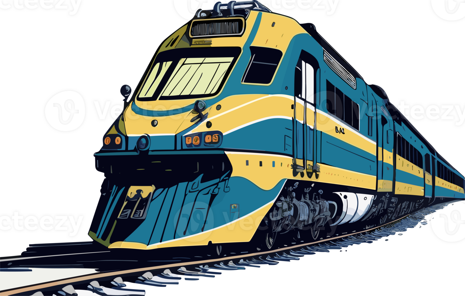 Train on railway png