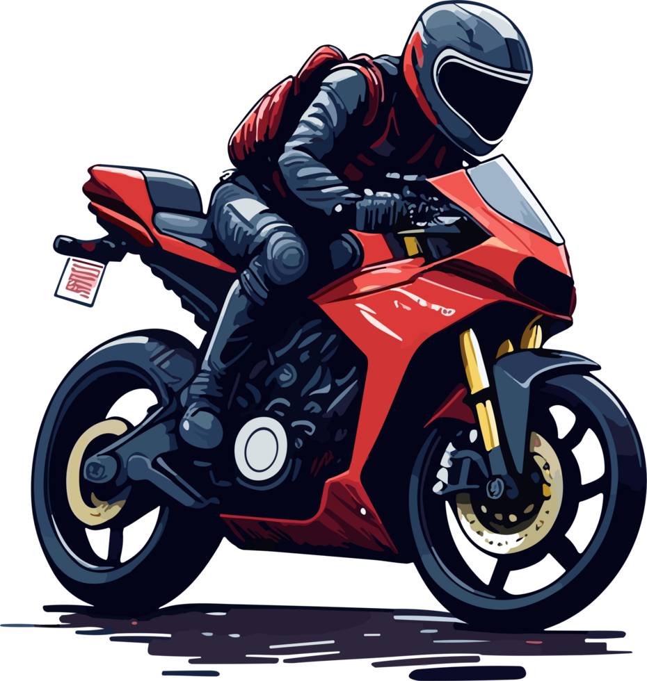 Biker on motorbike AI generative png