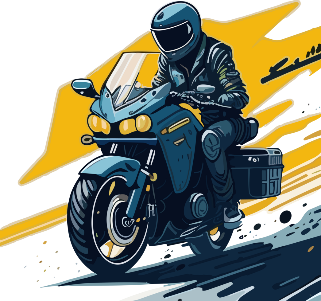 Biker on motorbike png