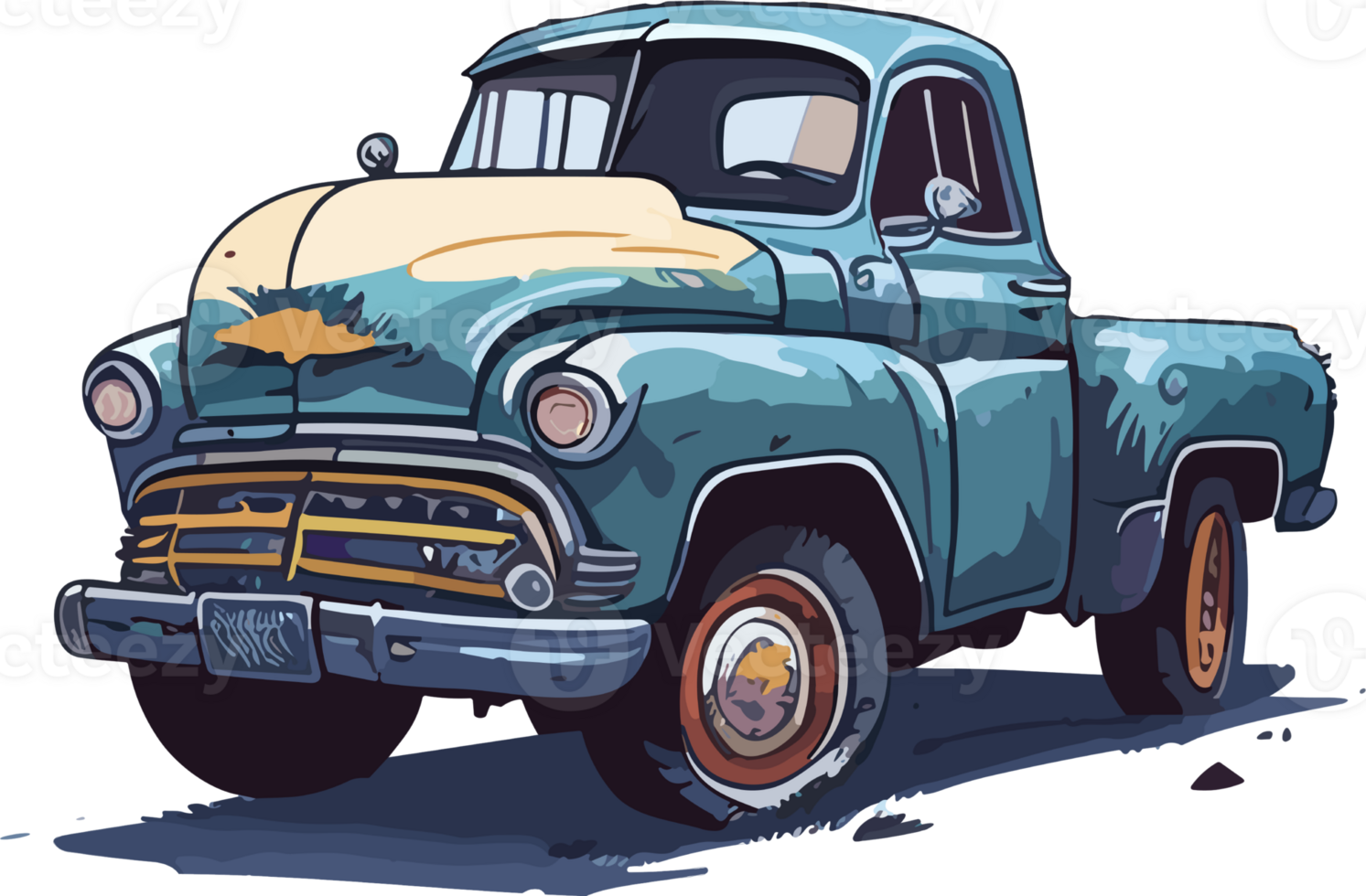 Pickup classic car AI generative png