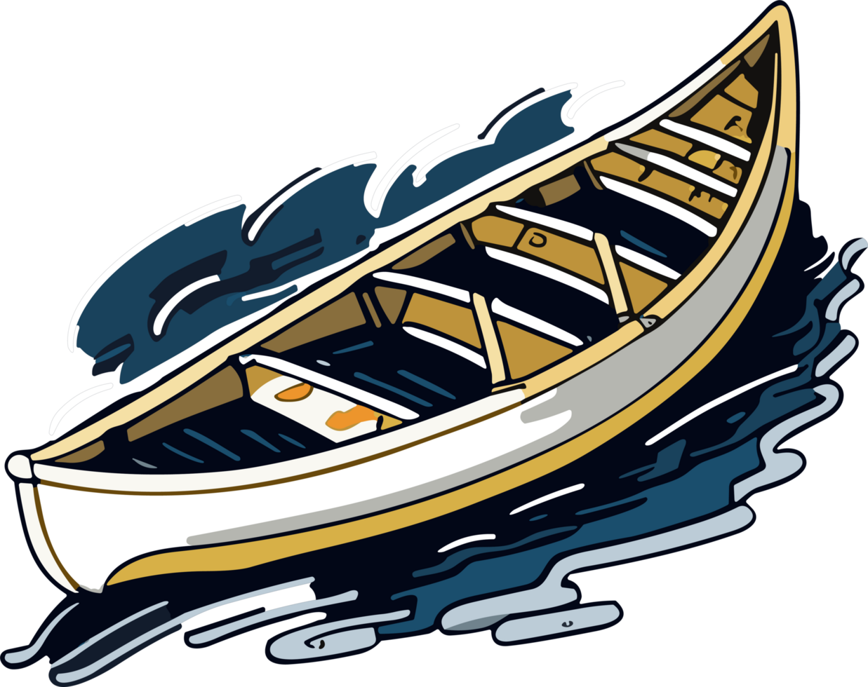 Kayak boat on the river png