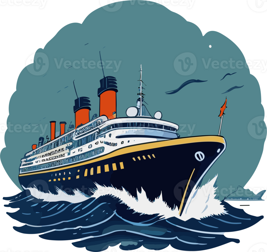 Ocean liner ship AI generative png