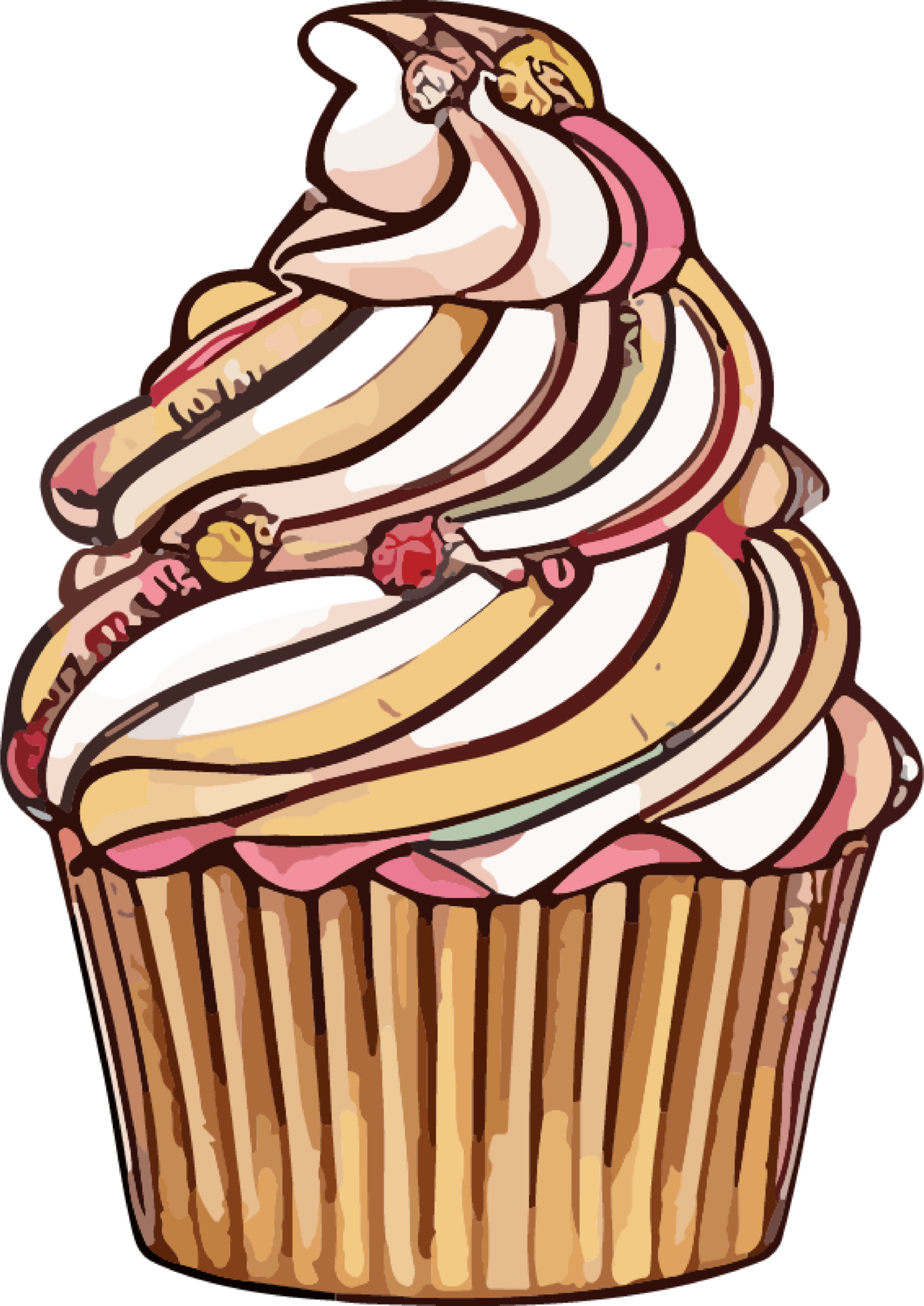 Cupcake Magic A Culinary Journey Through Mini Delights AI generative 