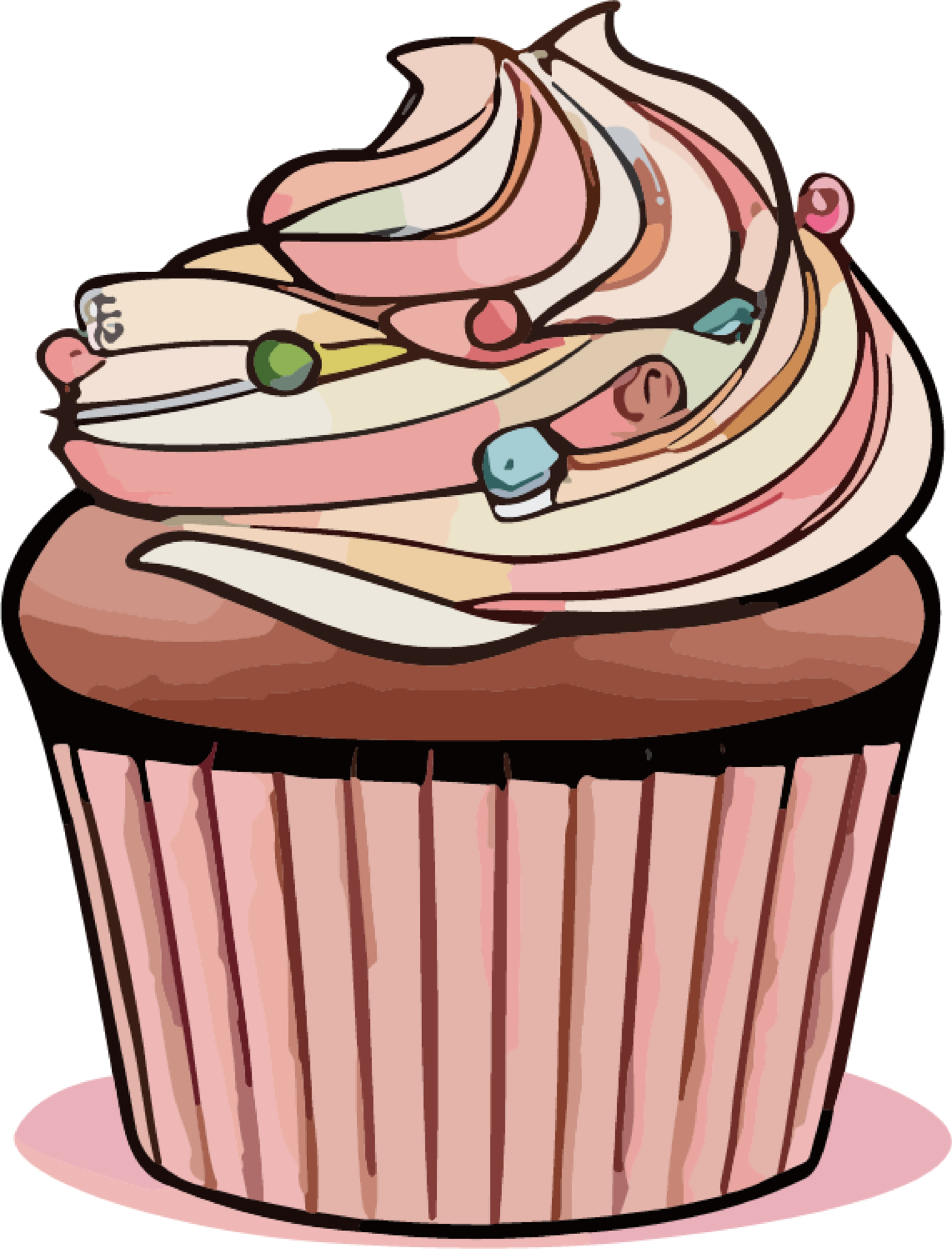 Cupcake Magic A Culinary Journey Through Mini Delights AI generative 