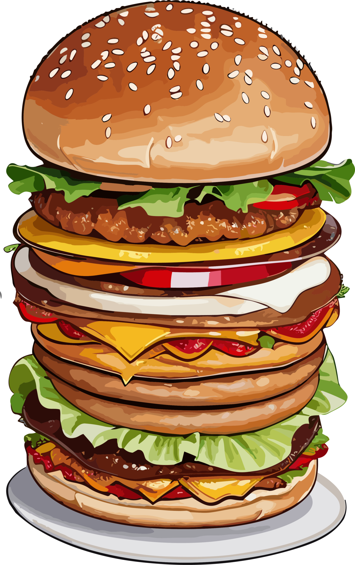 Juicy Delights A Culinary Journey Through Hamburgers AI generative 