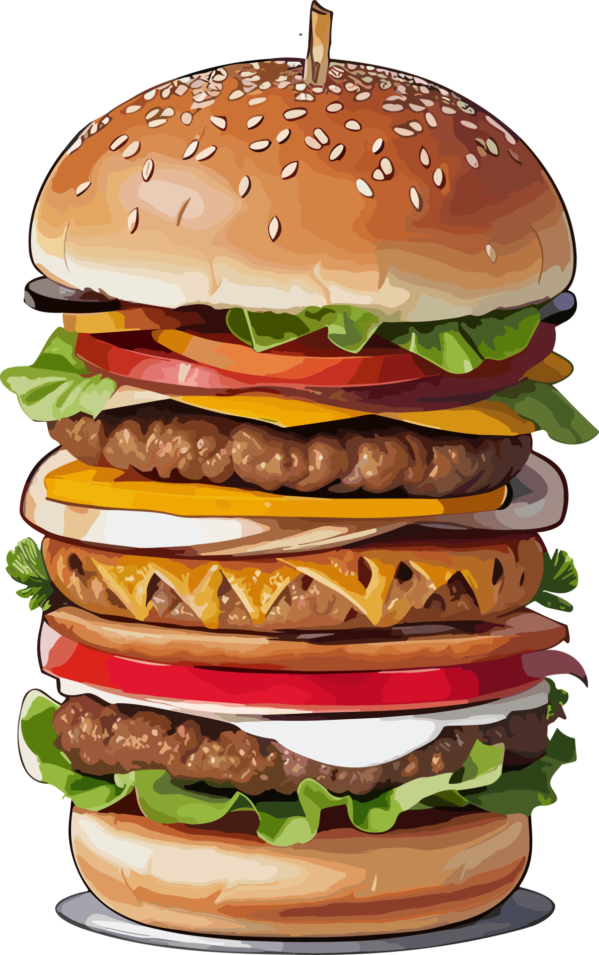 Juicy Delights A Culinary Journey Through Hamburgers AI generative 