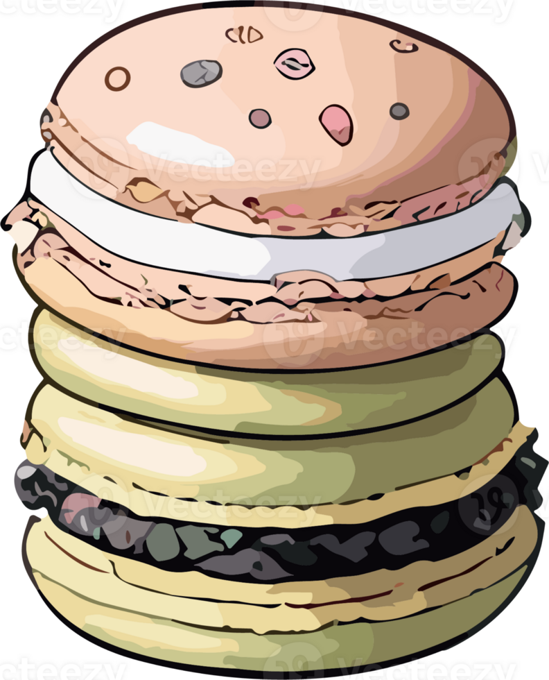 ljuv symfoni en resa genom macaron magi ai generativ png