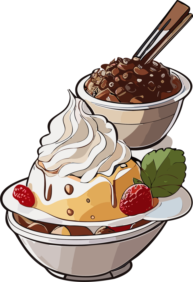 Snowy Delights Exploring the World of Bingsu png