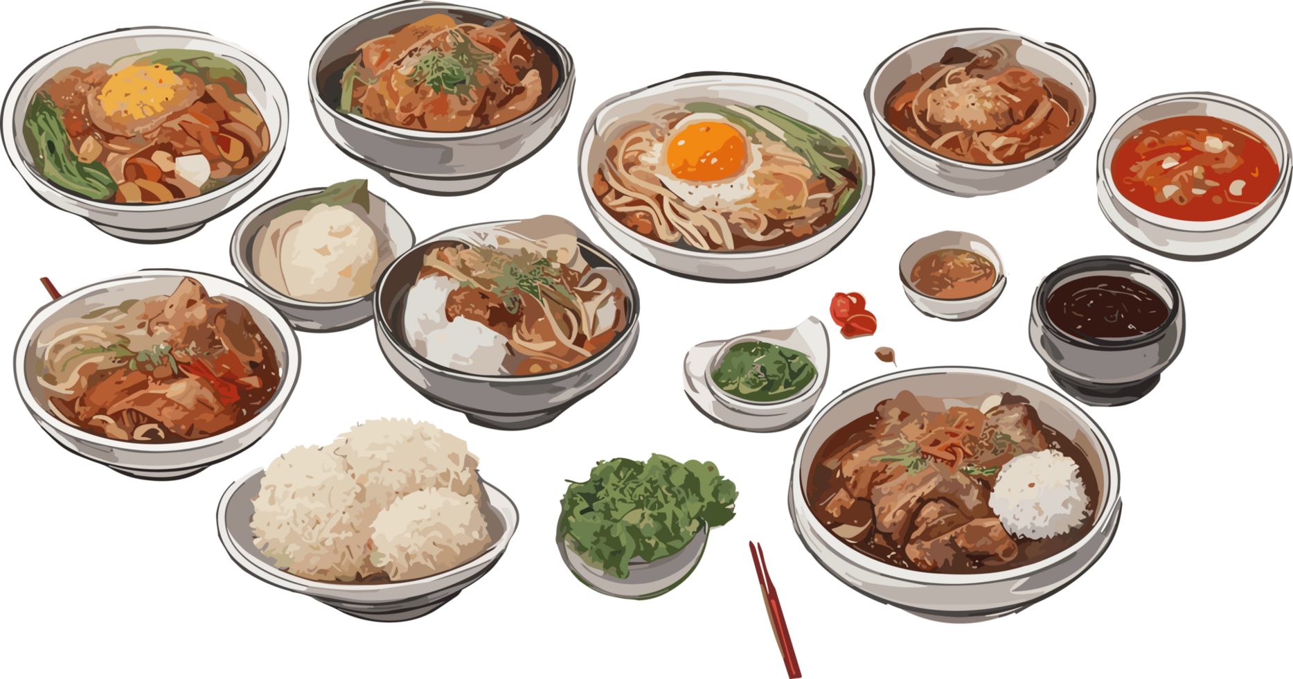 Korea dinning food AI generative png