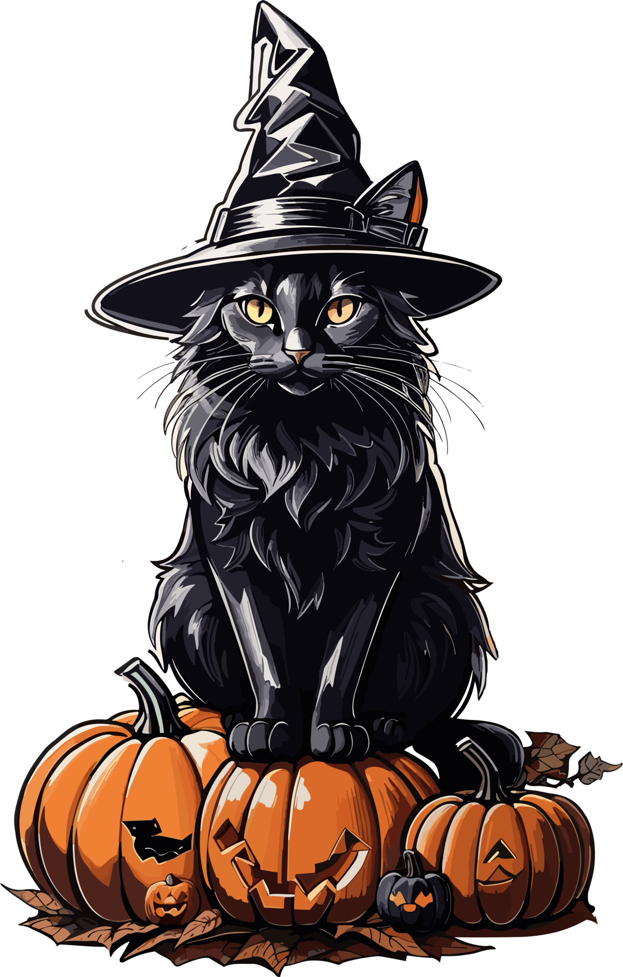 Midnight Magic Embracing the Black Cat Halloween Festival AI generative