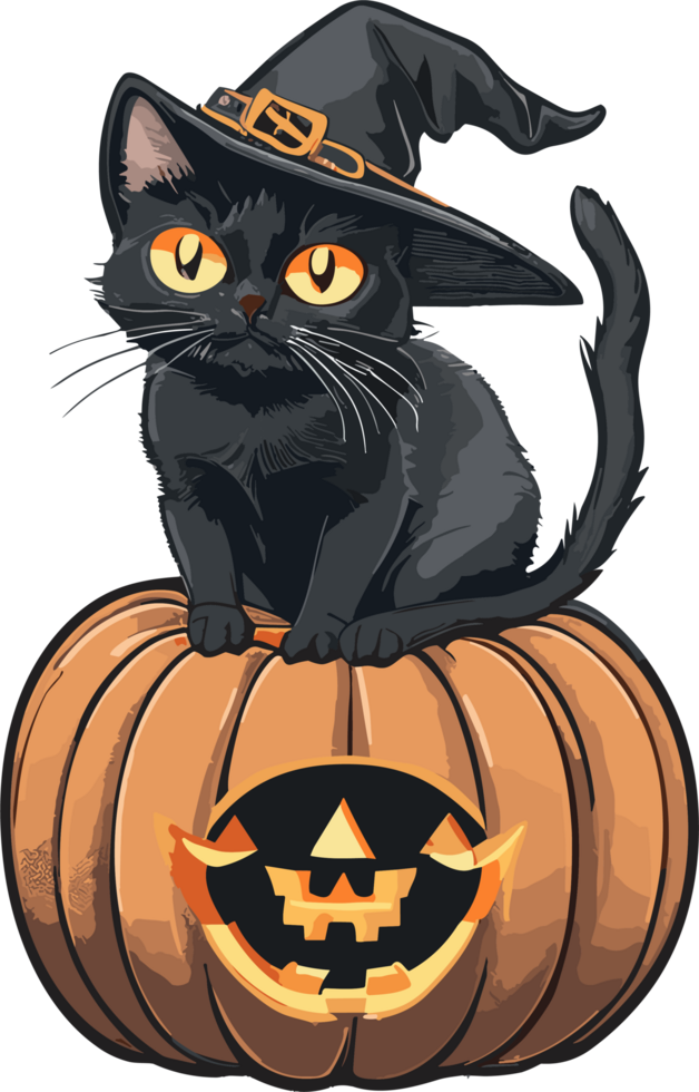 Midnight Magic Embracing the Black Cat Halloween Festival png