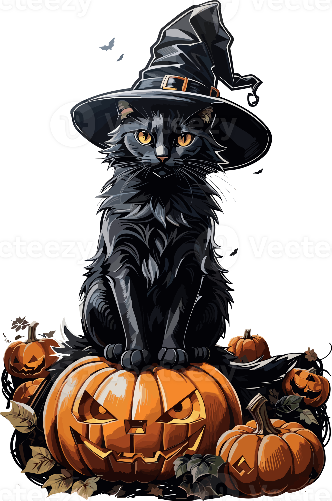 Midnight Magic Embracing the Black Cat Halloween Festival AI generative