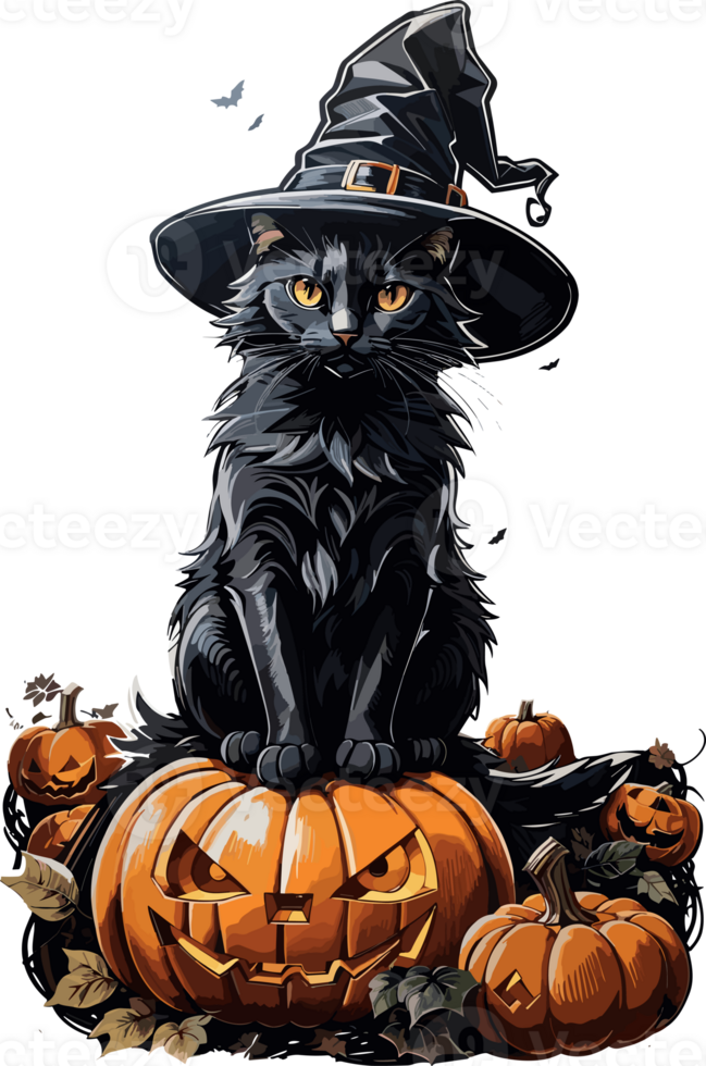 Midnight Magic Embracing the Black Cat Halloween Festival png