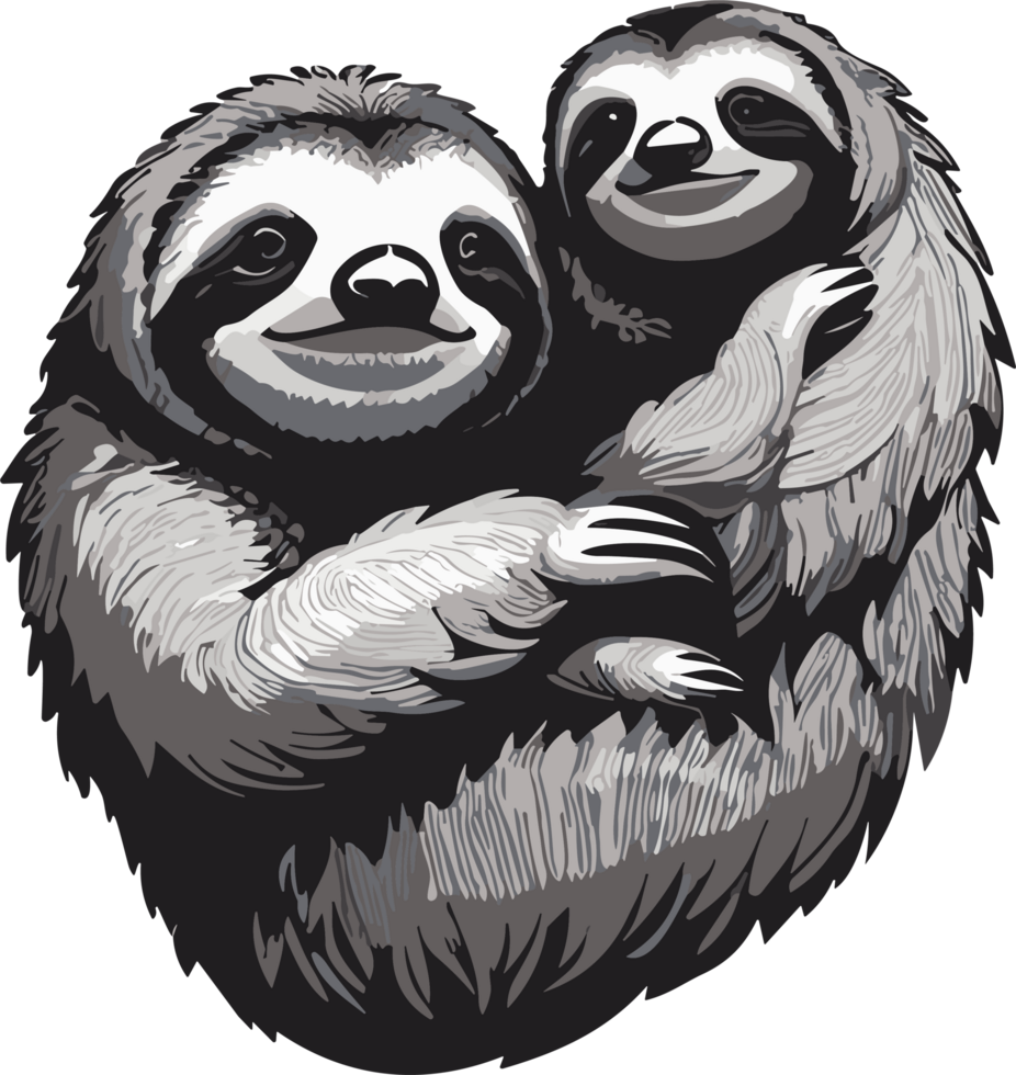 Sloth Delights Captivated by the Relaxed Charisma AI generative png