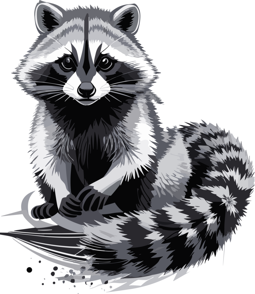 Raccoon Chronicles Exploring Nature's Bandit AI generative png