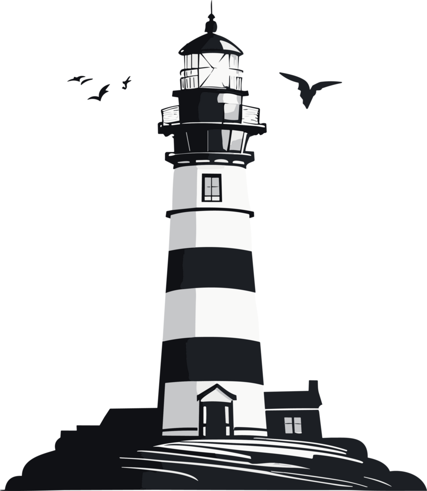 Lighthouse Chronicles Tales of Illuminated Journeys AI generative png